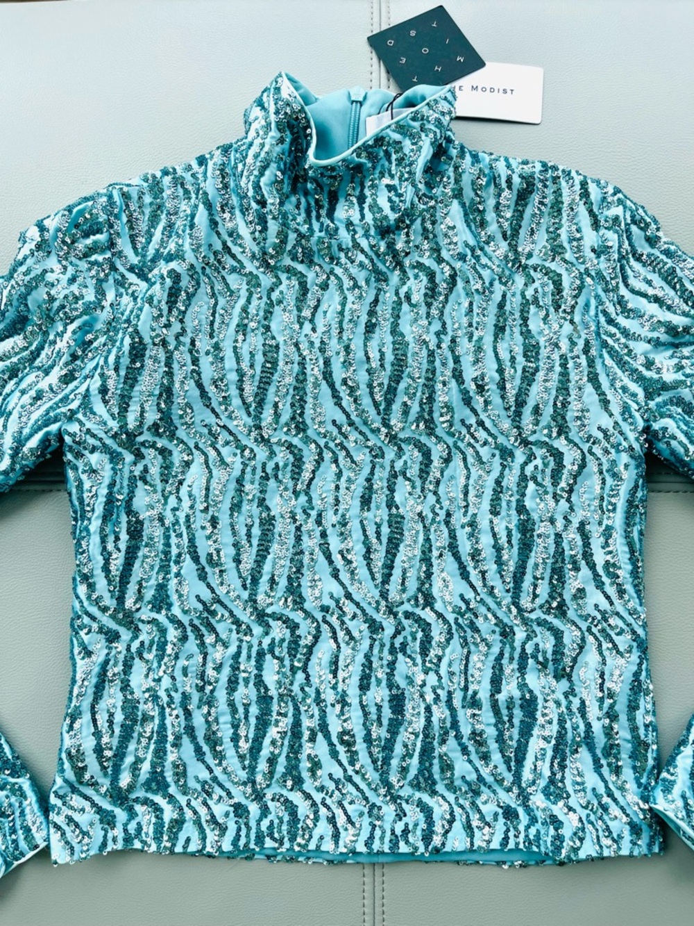 NWT! 16Arlington Sequin Suit Jacket / High Neck Back Zip Polo Jkt UK 10 / US 6